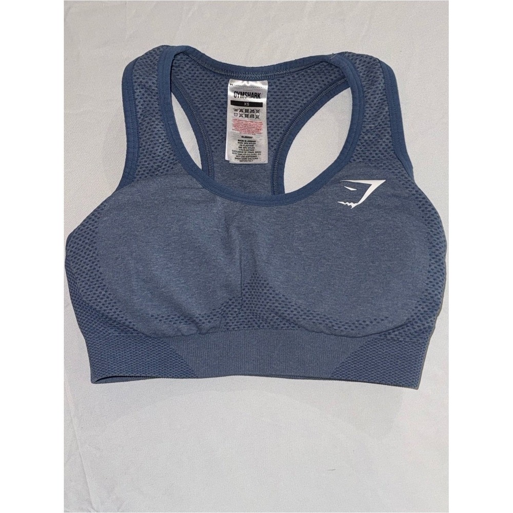 Gymshark Seamless Racerback Sports Bra - Slate Blue